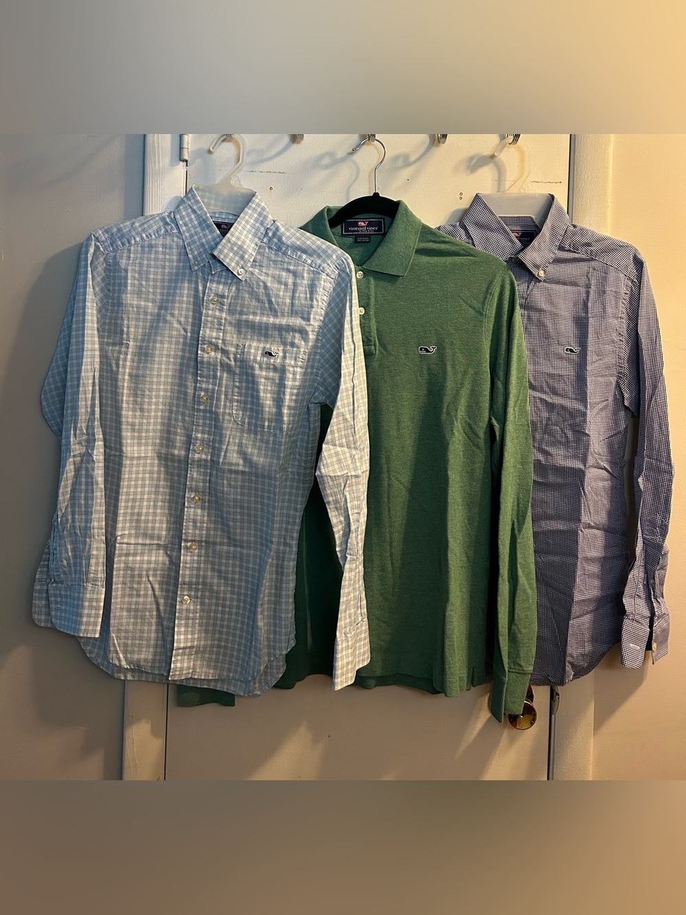Vineyard Vines Green Long-Sleeve Polo with Whale Logo -lot of size XS shirts